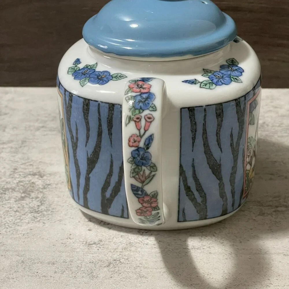 Vintage Takahashi San Francisco Zebra Tiger Hand Painted Teapot Made in Japan